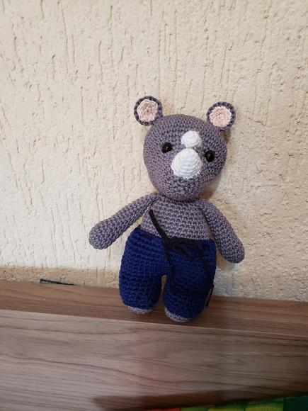 Rinoceronte em Crochê - Amigurumi