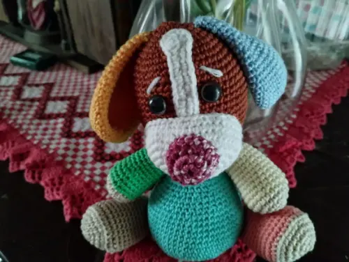 Cachorro em Crochê Colorido - Amigurumi