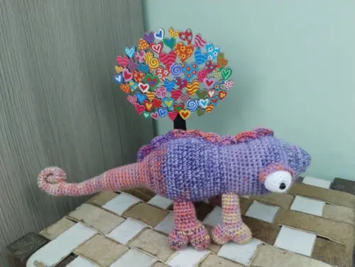 Camaleão de Crochê- Amigurumi