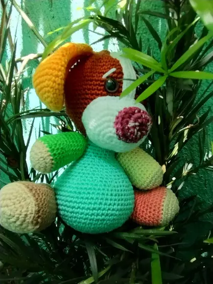 Cachorro em Crochê Colorido - Amigurumi