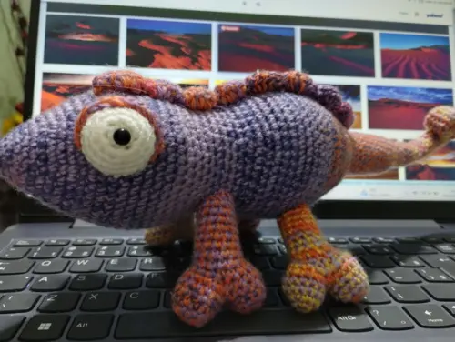 Camaleão de Crochê- Amigurumi