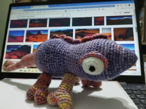 Camaleão de Crochê- Amigurumi