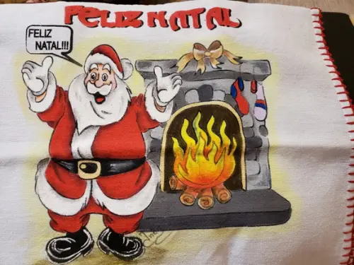 PANO DE PRATO DE PAPAI NOEL, NATAL