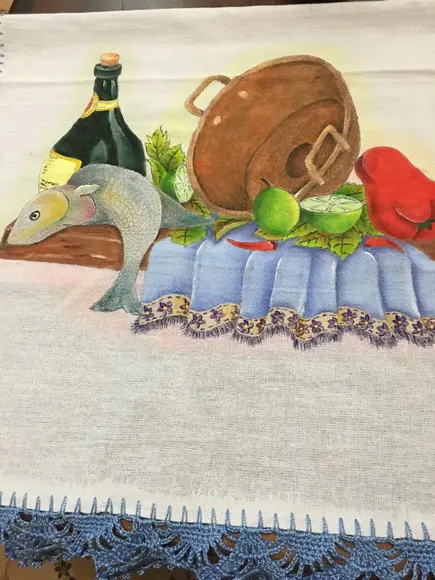 PANO DE PRATO, PINTADO À MÃO