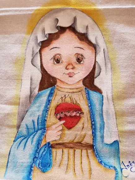 Pano De Prato, Pintado À Mão ,santinha