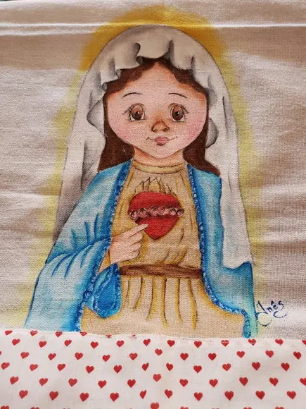 Pano De Prato, Pintado À Mão ,santinha