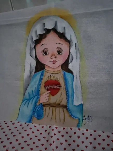 Pano De Prato, Pintado À Mão ,santinha