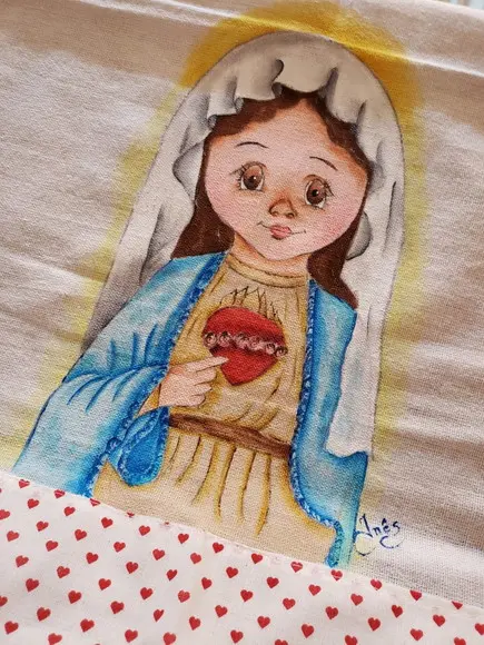 Pano De Prato, Pintado À Mão ,santinha
