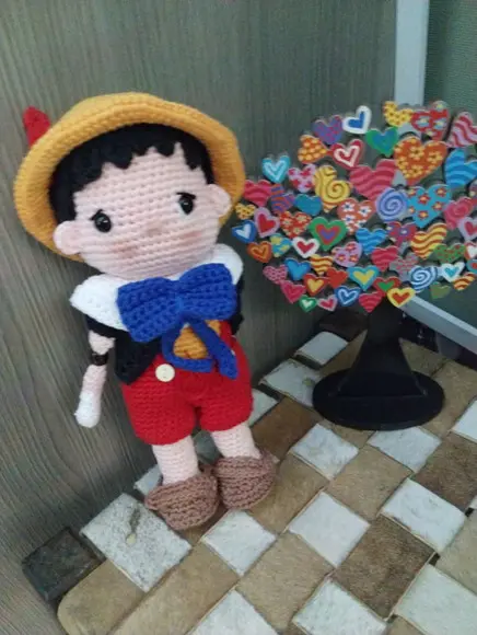 Pinóquio -boneco em Crochê Amigurumi