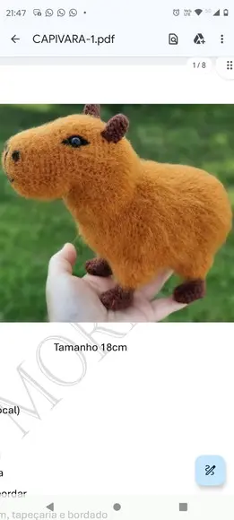 Receita Amigurumi Capivara