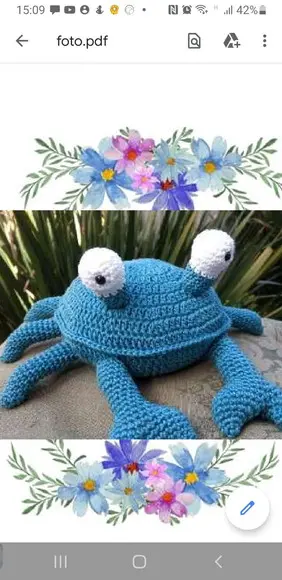receita amigurumi Caranguejo ALmofada trad