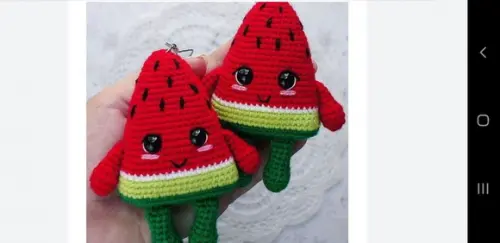 receita amigurumi chaveiro MELANCIA trad