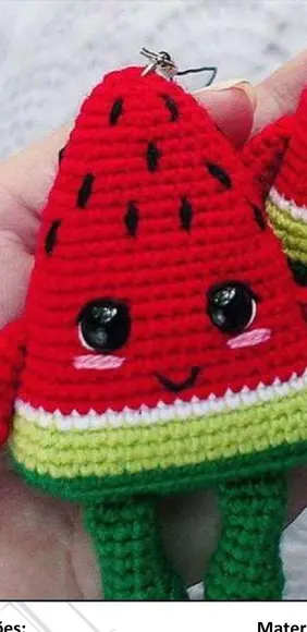 receita amigurumi chaveiro MELANCIA trad