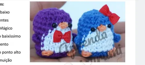 Receita Amigurumi Chaveiro Ursos e Pinguins