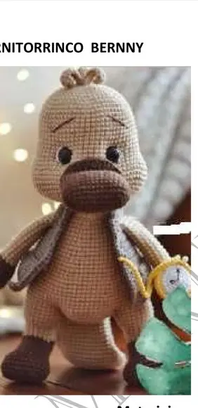 receita amigurumi ORNITORRINCO tradução