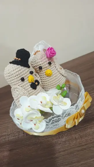 Receita Amigurumi Pássaros Noivos