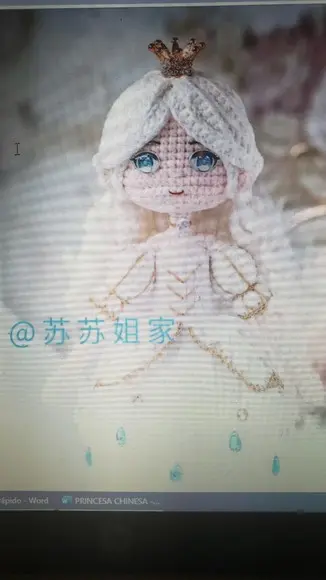 receita amigurumi Princesa CHINESA tradução