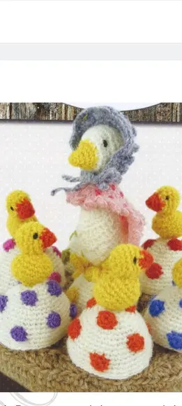 Receita Amigurumi Sra Ganso e Filhotes (tradução)