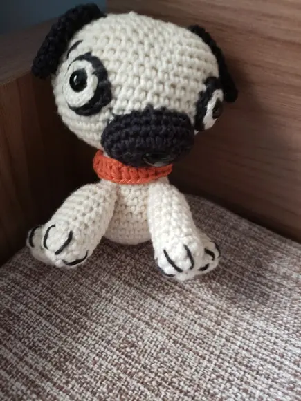 Receita de Amigurumi CACHORRO PUG tradução