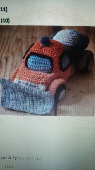Receita de amigurumi Caminhão de areia