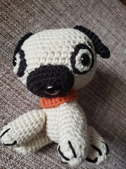 Receita de Amigurumi CACHORRO PUG tradução