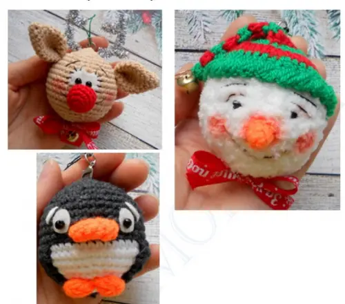 Receita de Amigurumi Enfeites de Natal (1) tradução