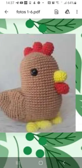 Receita de Amigurumi Galinha tradução