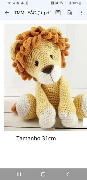 Receita de Amigurumi Leão (3) Tradução