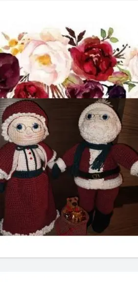 Receita de Amigurumi MAMÃE E PAPAI NOEL tradução