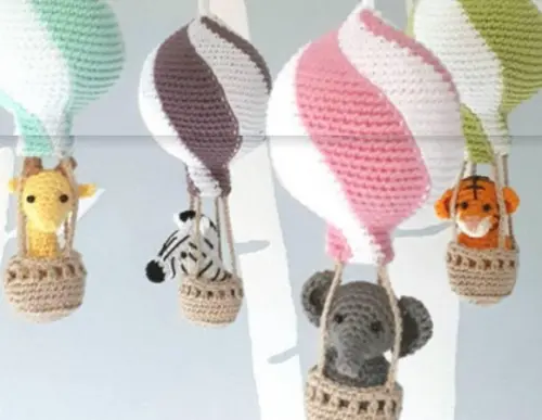 Receita de Amigurumi Mobile de Balão de Ar Quente Tradução