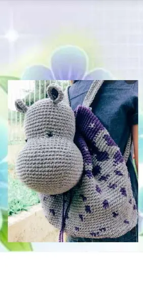 Receita de Amigurumi Mochila de Hipopótamo