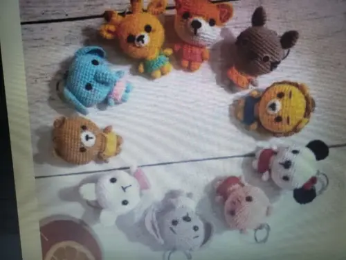 Receita de Amigurumi PEQUENOS ANIMAIS CHAVEIROS