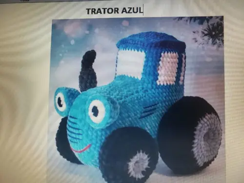 Receita de amigurumi Trator azul