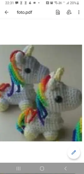 Receita de amigurumi Unicórnio em português