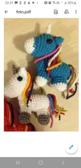 Receita de amigurumi Unicórnio em português