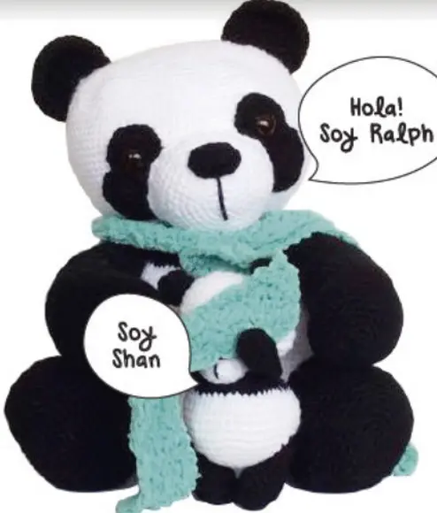 Receita de Amigurumi URSOS PANDA MAMÃE E FILHOTE tradução
