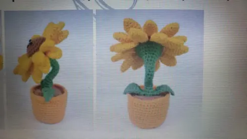 Receita de Amigurumi Vaso com Girassol Trad
