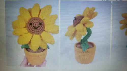 Receita de Amigurumi Vaso com Girassol Trad