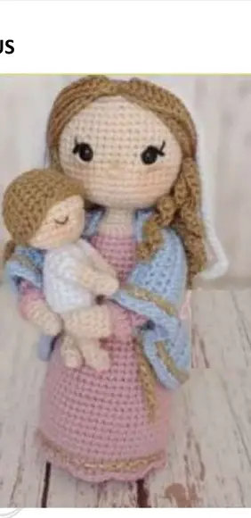 Receita de Amigurumi Virgem Maria e Menino Jesus Tradução