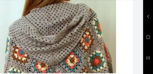 Receita de Croche -poncho de Quadrados com Capuz