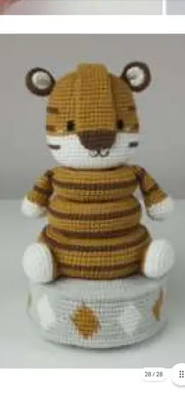 Receita em Português- Amigurumi- Brinquedo de Anéis Tigre
