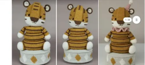 Receita em Português- Amigurumi- Brinquedo de Anéis Tigre