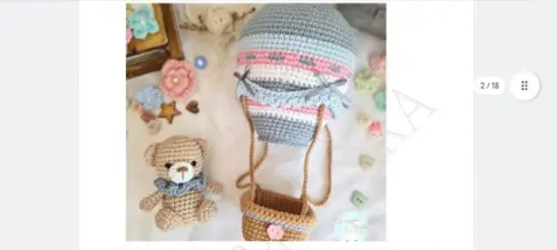 Receita Mobile Balão de Ar Quente e Urso- Tradução