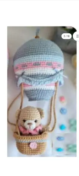 Receita Mobile Balão de Ar Quente e Urso- Tradução