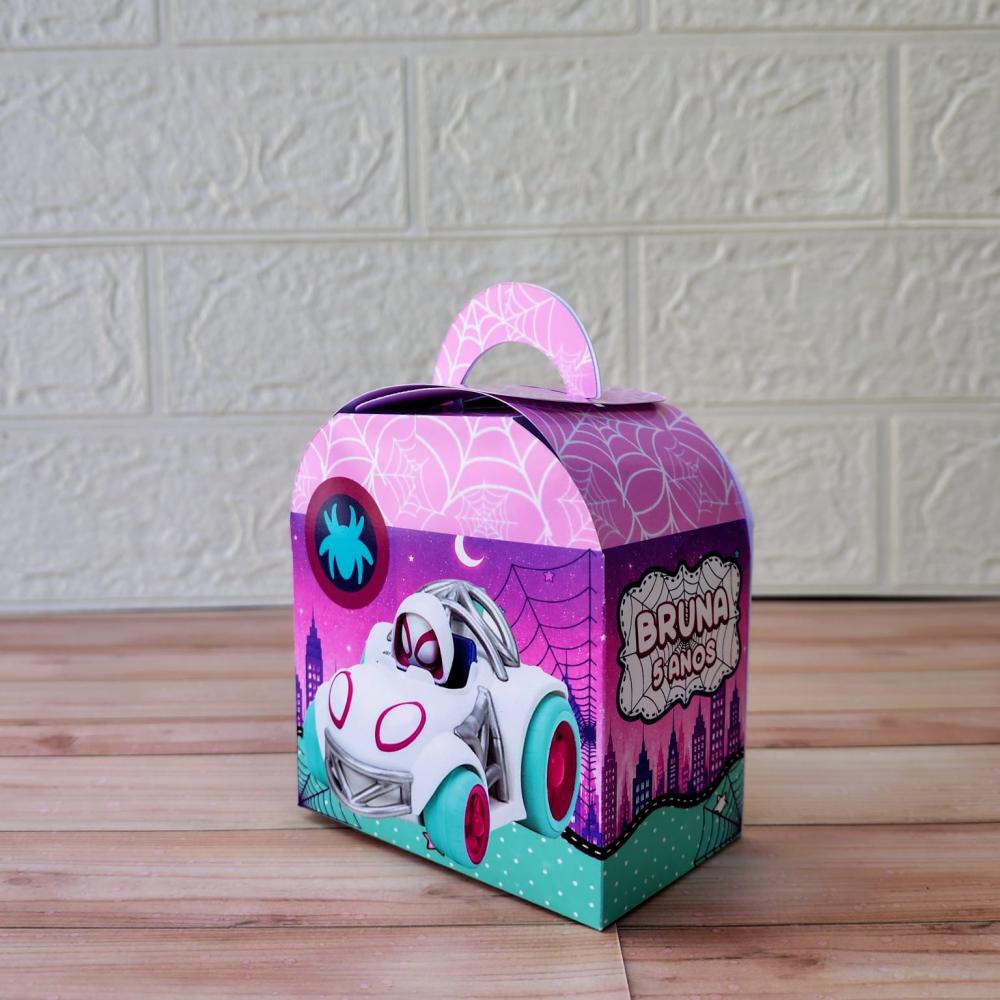 Kit de Papelaria Personalizada SPIDER GWEN Aranha Rosa Para Festa