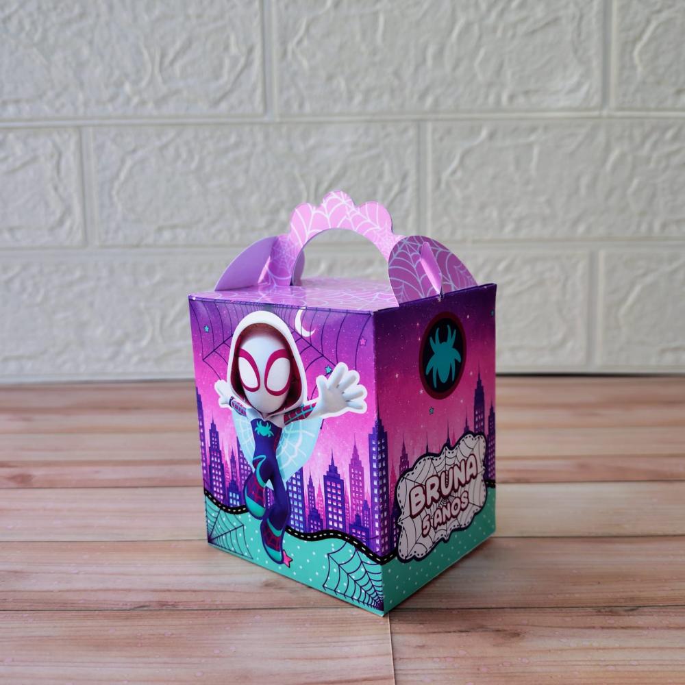 Kit de Papelaria Personalizada SPIDER GWEN Aranha Rosa Para Festa