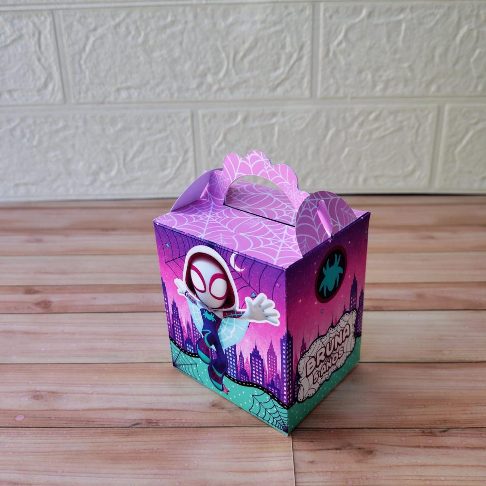 Kit de Papelaria Personalizada SPIDER GWEN Aranha Rosa Para Festa