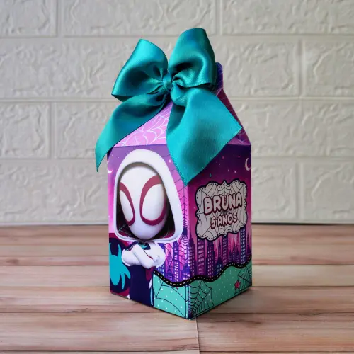 Kit de Papelaria Personalizada SPIDER GWEN Aranha Rosa Para Festa