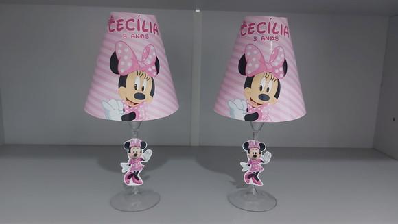 Centro de Mesa Abajur Minnie com Led