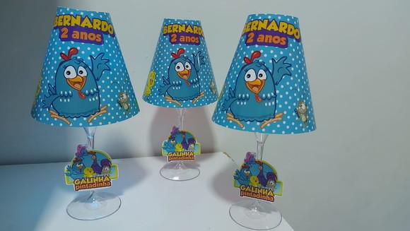 Centro de Mesa Abajur Galinha Pintadinha com Led
